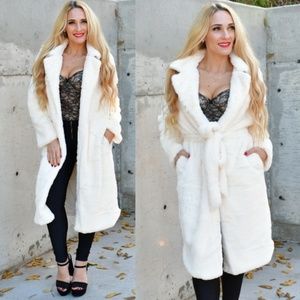 COAT JACKET FUR GIA CREAM FAUX FUR COAT